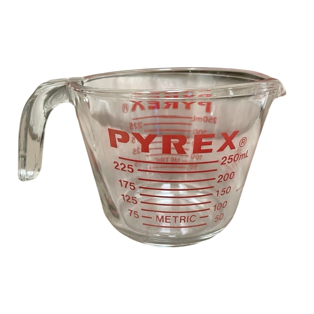 Vintage PYREX 508 Measuring Cup RARE Double Metric Both Sides 250ml=1Cup USA